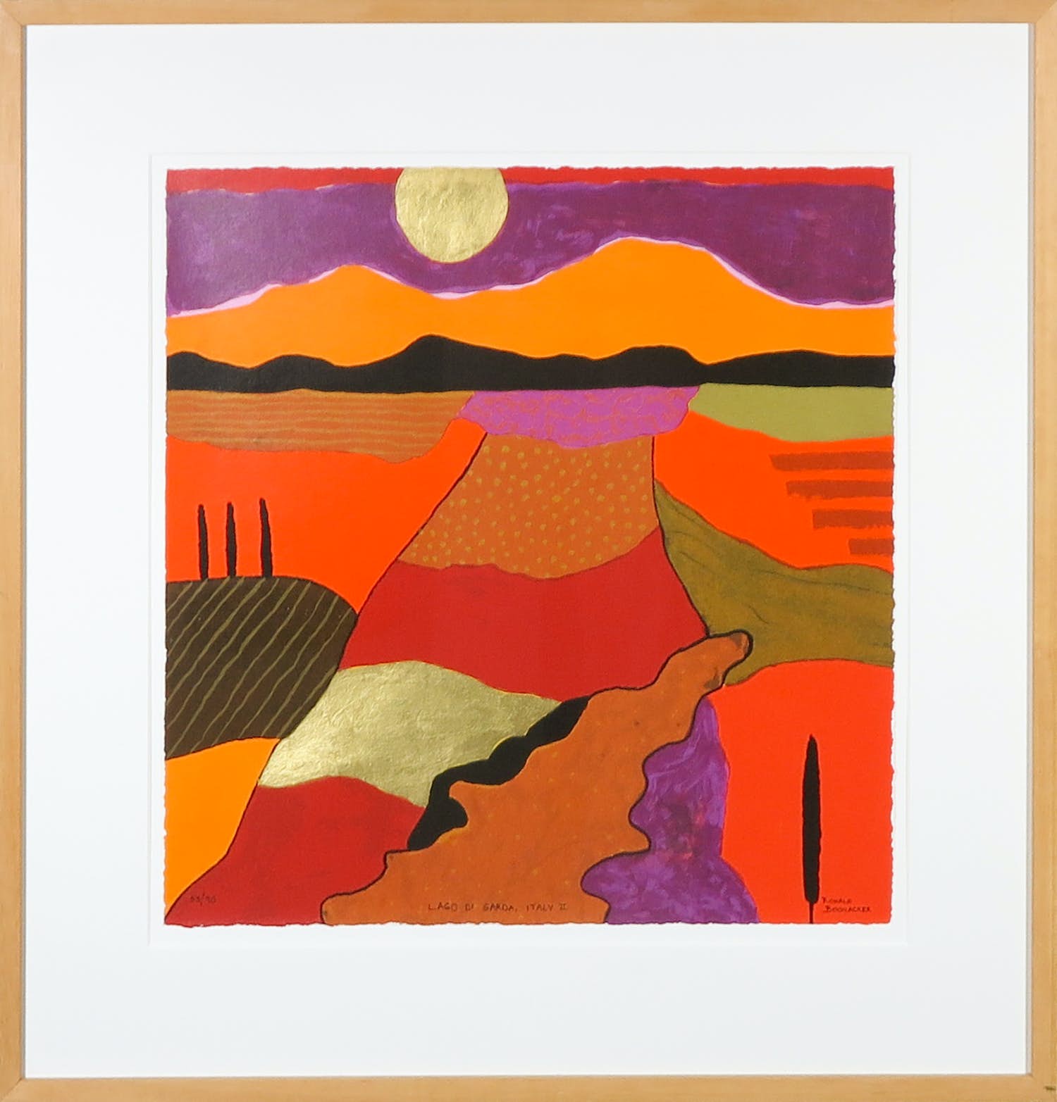 Ronald Boonacker - Zeefdruk, Lago di Garda II - Ingelijst kopen? Bied vanaf 50!