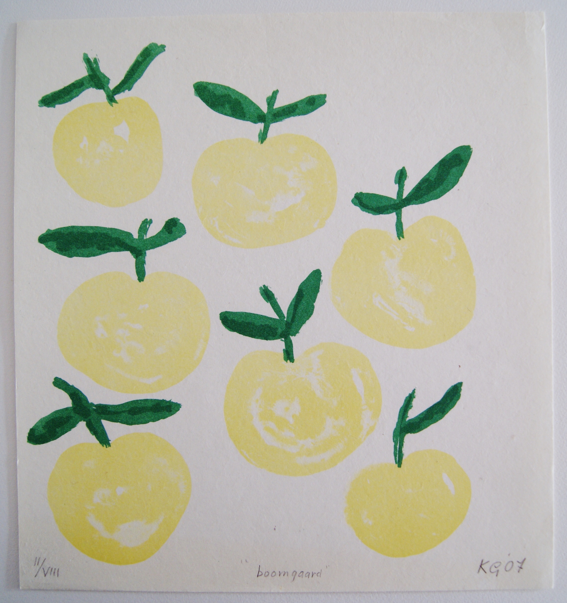 Klaas Gubbels - litho op handgeschept papier 'Boomgaard' - 2007 verkocht voor € 145!