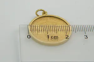 23- Geel-gouden 14 Krt montuur/hanger met gouden uit1911 Wilhelmina tien gulden kopen? Bied vanaf 440!