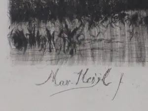 Marinus Heijl - Regen in de polder - Ets kopen? Bied vanaf 30!