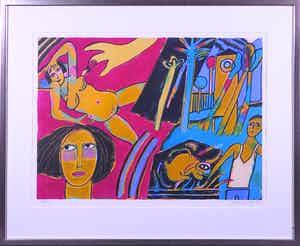 Corneille - Litho, Femme nu- Ingelijst verkocht voor € 200!