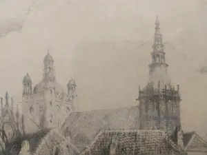 Hendrik de Laat - De Sint-Janskathedraal en de Sint-Jacobskerk in 's-Hertogenbosch (2 etsen) kopen? Bied vanaf 75!