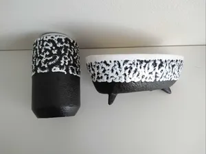 Niet of onleesbaar gesigneerd - super leuke vintage set in zwart - wit keramiek kopen? Bied vanaf 1!