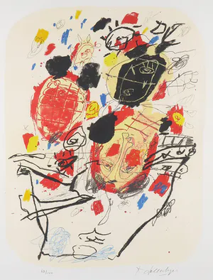 Kees Salentijn - Zeefdruk, Zonder titel - Ingelijst kopen? Bied vanaf 35!