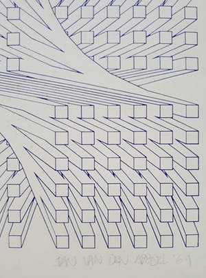 Jan van den Abbeel - Geometrisch abstract, zeefdruk kopen? Bied vanaf 50!