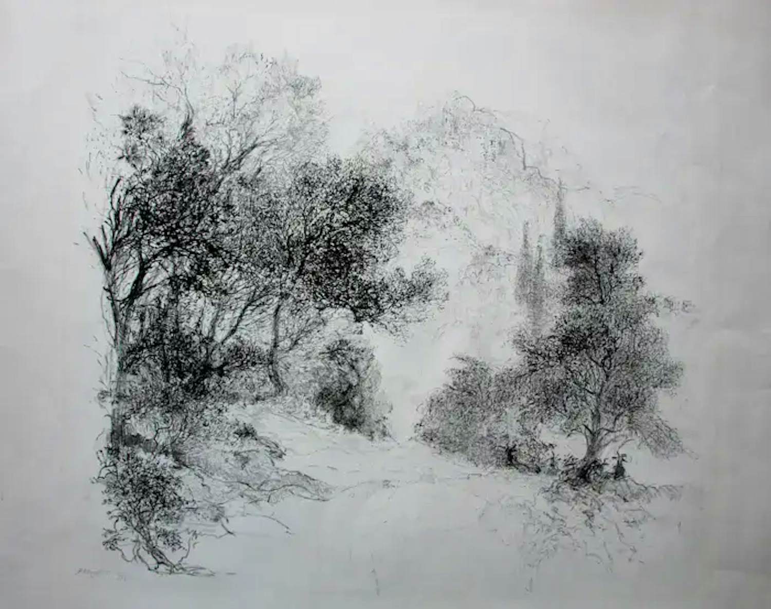 Jaap Kruijff - Litho: geit tussen de bomen kopen? Bied vanaf 49!