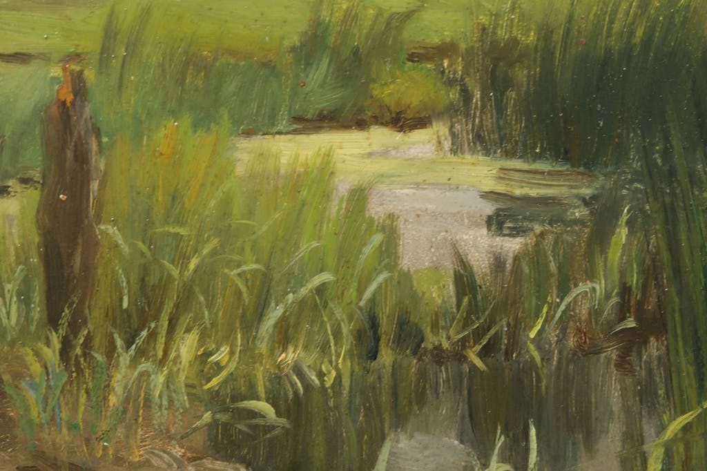 Jaap de Ruig - Jaap de Ruig: Olieverf op paneel, Een Zomeravond - Ingelijst kopen? Bied vanaf 20!