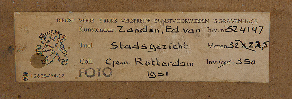 Eduard van Zanden - Stadsgezicht / Huizen aan spoorlijn - BKR Rotterdam kopen? Bied vanaf 10!