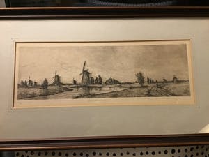 Jan van Rijsewijk - Twee maal ets van Kinderdijk door Jan van Rijsewijk kopen? Bied vanaf 1!