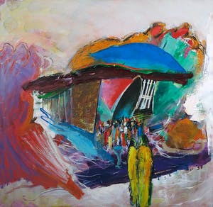 Martin van Dijk - Olieverf op doek, Andalusisch landschap - Ingelijst (Zeer Groot) kopen? Bied vanaf 300!