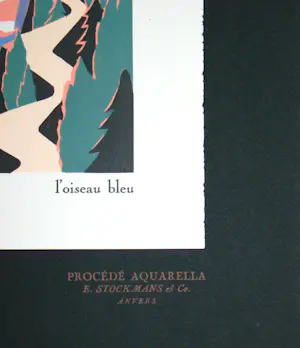 Achille Kas - De Blauwe Vogel - 1932 - Originele lithografie - Aquareltechniek - Gesigneerd kopen? Bied vanaf 100!