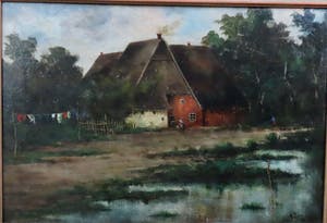 Hendrik Petrus Berlage - (1856-1934) Landschap met boerderij en waslijn kopen? Bied vanaf 450!