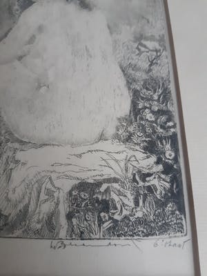 Theo Beerendonk - Naakt op een stoel van bloemen kopen? Bied vanaf 40!