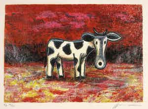 Michiel Molenaar - Zeefdruk, Boe oe oe verkocht voor € 40!