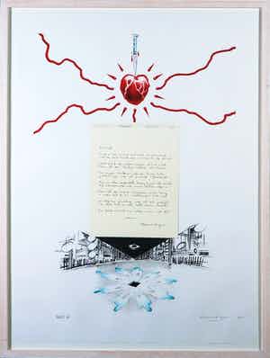 Peter Pontiac - Litho, Menno Wigman - Ingelijst verkocht voor € 50!