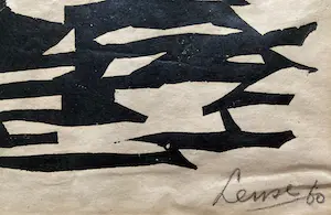 Lense Elzinga - Jachthaventje - Signierter Original Linolschnitt von 1960 - nur 15 Ex. kopen? Bied vanaf 50!