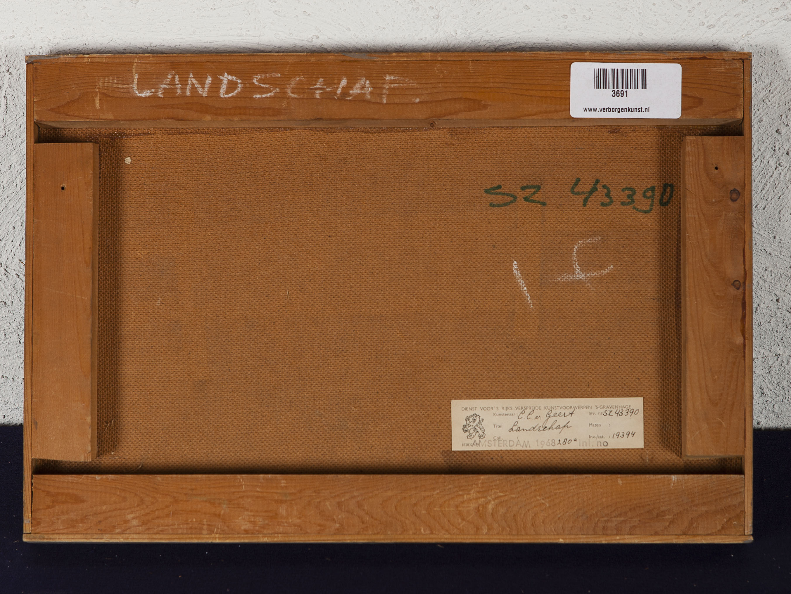 Chris van Geest - Landschap - Olieverf op hardboard - 1968 - gesigneerd kopen? Bied vanaf 20!