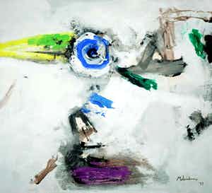 Nico Molenkamp - Zeefdruk, Vogel (Groot) verkocht voor € 1!