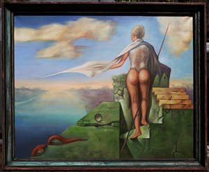 Johannes Garst - Surrealistisch naakt, olieverf op doek (ingelijst, groot) kopen? Bied vanaf 250!