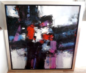 Machiel Hopman - Olieverf op doek: Abstracte compositie (groot) kopen? Bied vanaf 800!