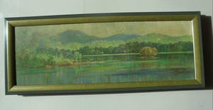 Omar Basalmah - Panorama rond Telaga Patengan, olieverf op doek kopen? Bied vanaf 40!