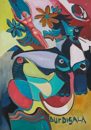 Joe Wols - Acryl op papier, Burdigala kopen? Bied vanaf 1!