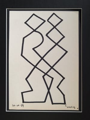 Siep van den Berg - Tango dansen - inkt op papier kopen? Bied vanaf 125!