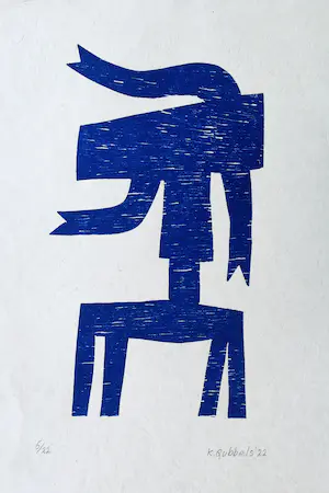Klaas Gubbels - houtdruk 'Zijwaarts ’ - 2022 kopen? Bied vanaf 385!