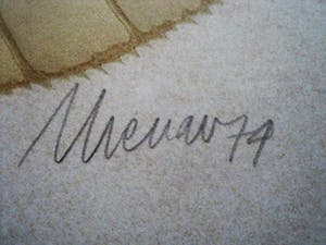 Manuel Menan - Fraaie Preeg of Reliëfdruk - Roos en blad - 1974 - gesigneerd - oplage 250 kopen? Bied vanaf 1!