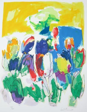 Lou Thissen - Zeefdruk, Tulpen kopen? Bied vanaf 1!