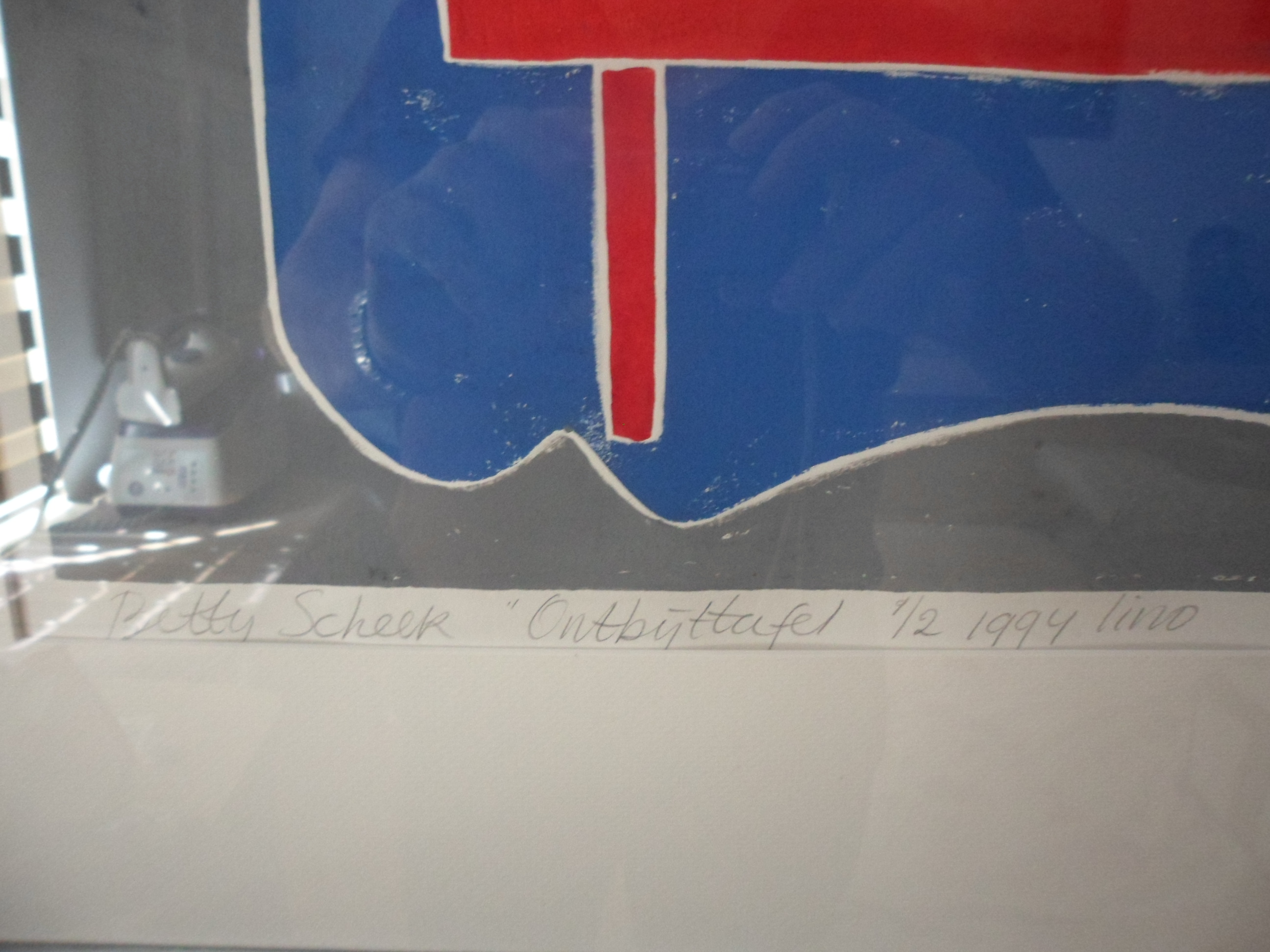 Betty Scheer - Ingelijste hoogdruk uit oplage van twee, titel," Ontbijttafel". kopen? Bied vanaf 30!