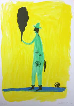 Henk Visch - Zonder Titel - Kleurenlitho - 1999 - Zeer goed verkocht voor € 100!