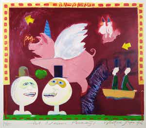 Wouter Stips - Zeefdruk, Het nieuwe paradijs verkocht voor € 40!