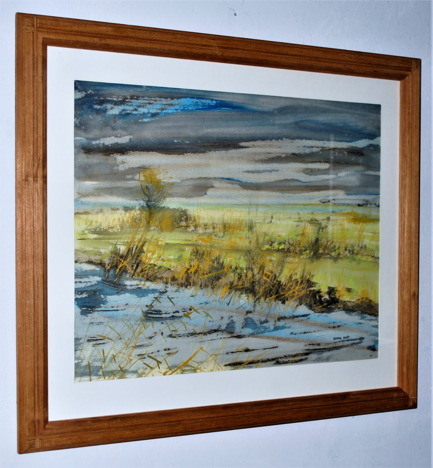 Simon Sint - Landelijke scene - groot schilderij verkocht voor € 40!