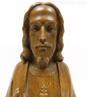 Johannes Petrus Maas - (1861-1941) - Antiek Heilig Hartbeeld - Gips - Gemerkt - PRIJS VERLAAGD kopen? Bied vanaf 10!