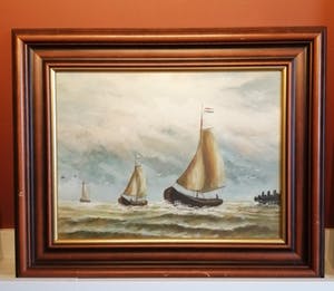 Niet of onleesbaar gesigneerd - Hollandse School (19e eeuw) - Zeegezicht kopen? Bied vanaf 10!