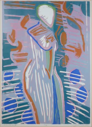 Luuk Scholten - Houtsnede, Naakt III - Ingelijst kopen? Bied vanaf 35!