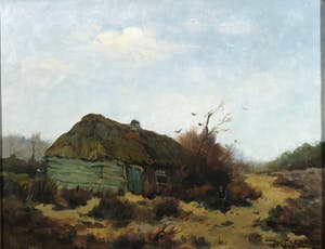 Martinus Josephus Nefkens - Olieverf op doek, Boerderij - Ingelijst kopen? Bied vanaf 100!