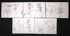 Anton Martineau - Lot van 5 unieke werken op papier! kopen? Bied vanaf 1!