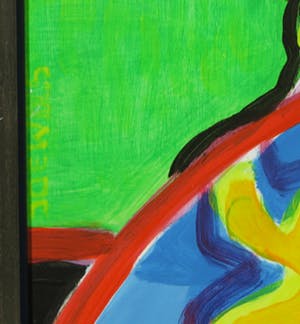 Joe Wols - Acryl op board, Twee figuren - Ingelijst kopen? Bied vanaf 1!