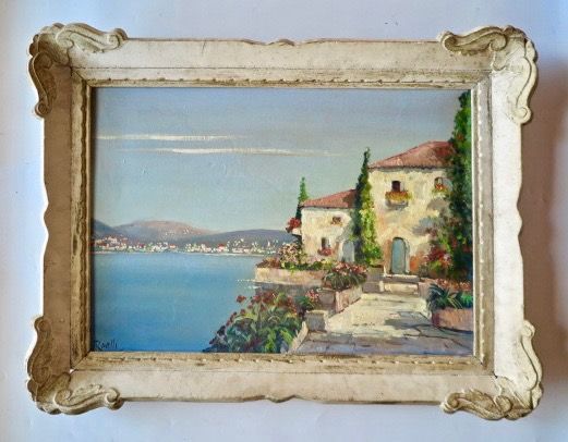 Niet of onleesbaar gesigneerd - Mediterraans landschap - Groot - alleen gesigneerd met Ravelli  verkocht voor € 1!