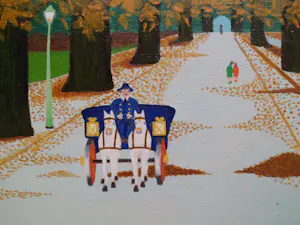 Jan Verheyen - herfst in Het Prater te Wenen. Naïve kunst. kopen? Bied vanaf 795!
