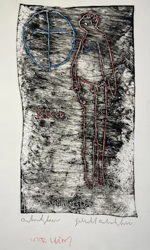 Anton Heyboer - Kleed, ets uit 1966, opnieuw gedrukt in 1987, handgekleurd kopen? Bied vanaf 100!