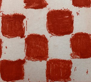 JCJ Vanderheyden - handgesigneerde ets - 'Red checkerboard' - 2011 kopen? Bied vanaf 350!