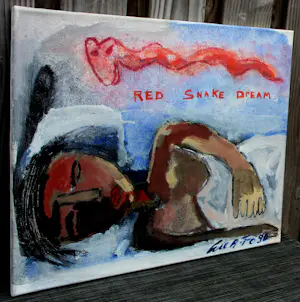 John Lie a Fo - Acrylverf op doek: 'Red Snake Dream' - 1990 kopen? Bied vanaf 225!
