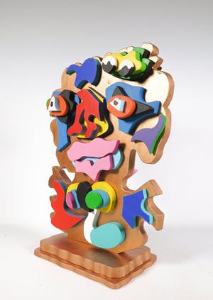 Roja Ting - Tweezijdig beschilderd houten sculptuur kopen? Bied vanaf 1!