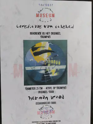 Herman Brood - handbeschilderde drumpad + HBM certificaat kopen? Bied vanaf 340!