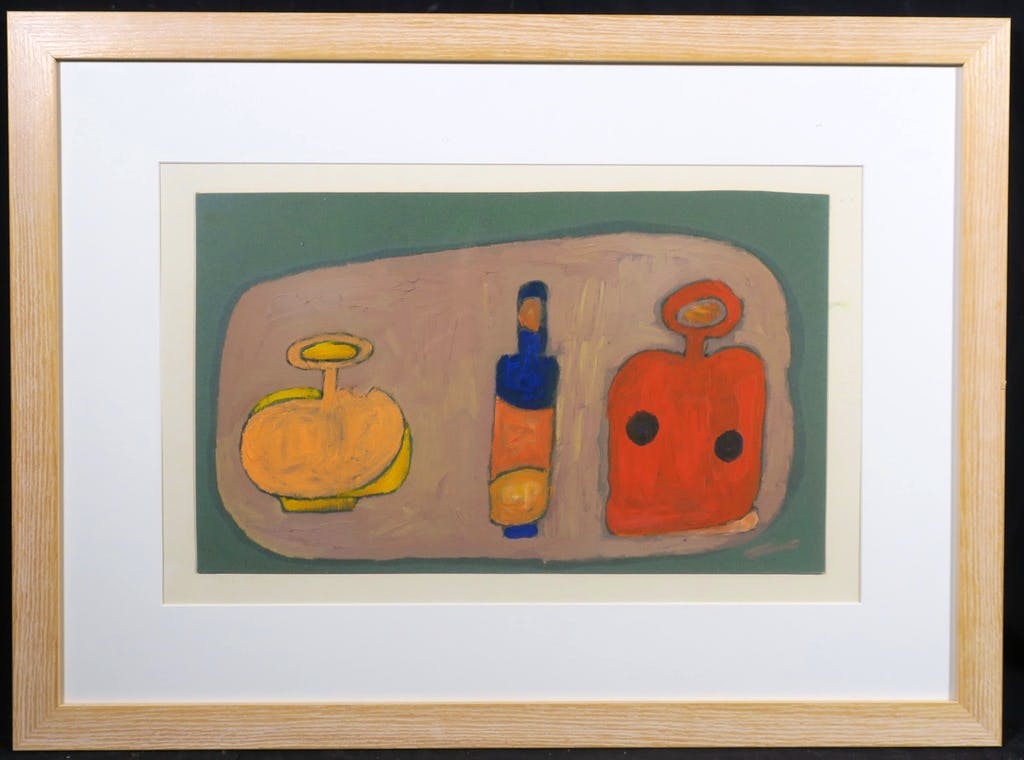 Meertje Kaal - Acryl op papier, Naar Morandi - Ingelijst kopen? Bied vanaf 35!