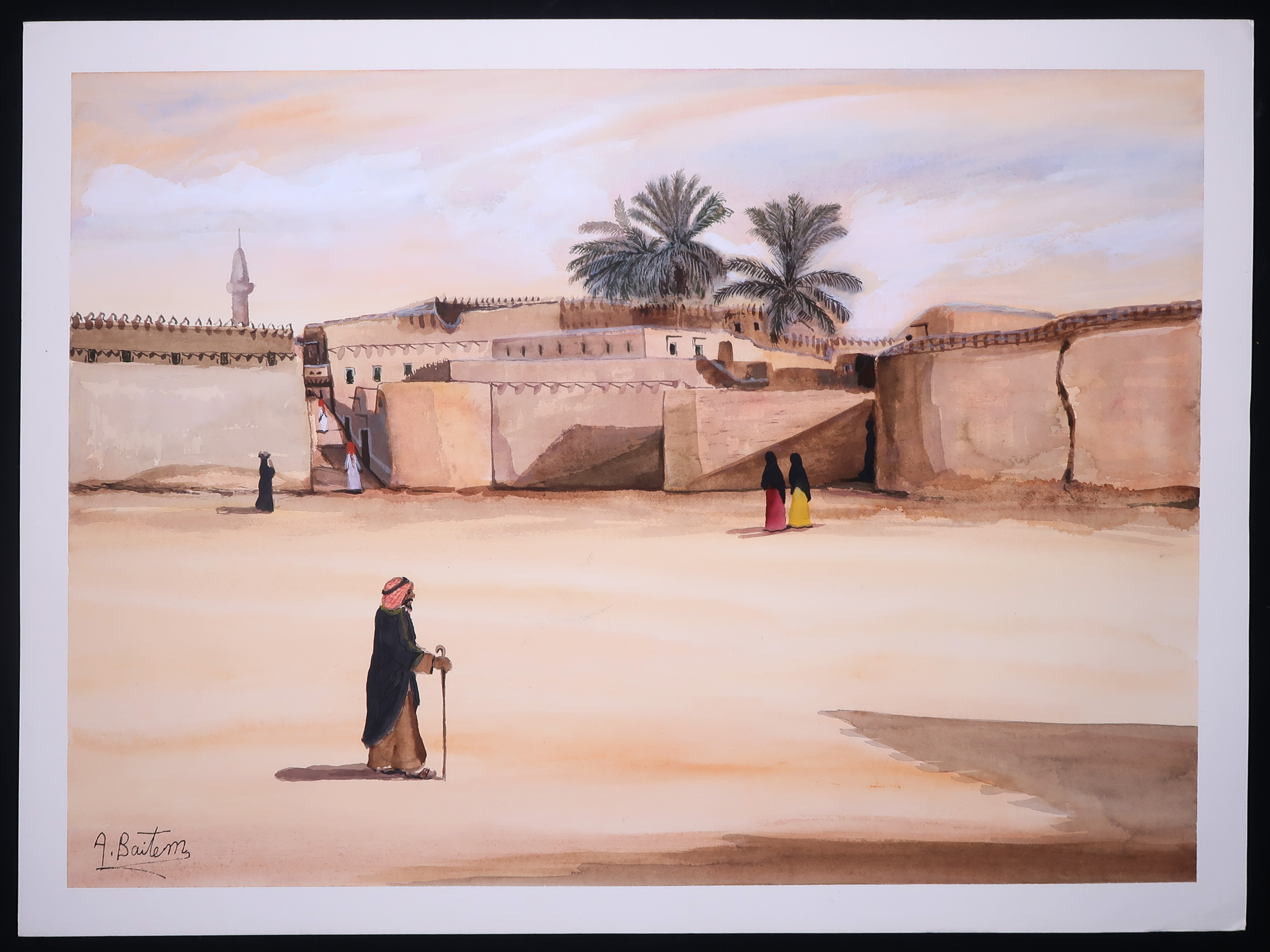 Niet of onleesbaar gesigneerd - Aquarel, Woestijnstad kopen? Bied vanaf 1!