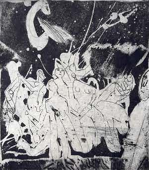 Lucebert - Doop, ets (2e staat, zeer zeldzaam!) verkocht voor € 395!